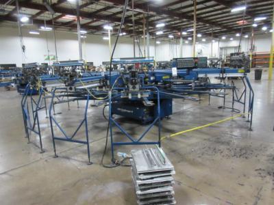 M & R Challenger II 14 Head Inline Automatic Screen Printing Press