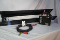 KINO 2 BANK BALLAST RED W/ HEADER CABLE , 4' 2 BANK KINO HOUSING AND MALE PIN MOUNTING BACK PLATE