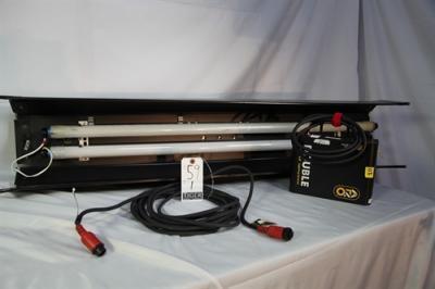 KINO 2 BANK BALLAST RED W/ HEADER CABLE , 4' 2 BANK KINO HOUSING AND MALE PIN MOUNTING BACK PLATE
