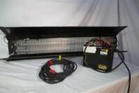 KINO 2 BANK BALLAST RED W/ HEADER CABLE , 4' 2 BANK KINO HOUSING AND MALE PIN MOUNTING BACK PLATE