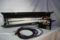 KINO 2 BANK BALLAST RED W/ HEADER CABLE , 4' 2 BANK KINO HOUSING AND MALE PIN MOUNTING BACK PLATE