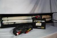 KINO 2 BANK BALLAST RED W/ HEADER CABLE , 4' 2 BANK KINO HOUSING AND MALE PIN MOUNTING BACK PLATE