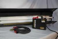 KINO 2 BANK BALLAST RED W/ HEADER CABLE , 4' 2 BANK KINO HOUSING AND MALE PIN MOUNTING BACK PLATE