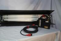 KINO 2 BANK BALLAST RED W/ HEADER CABLE , 4' 2 BANK KINO HOUSING AND MALE PIN MOUNTING BACK PLATE