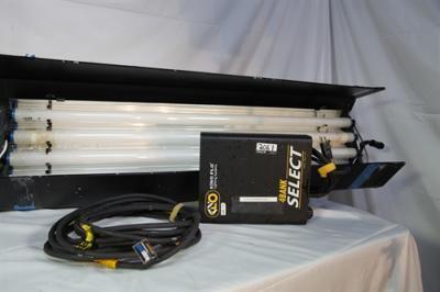 KINO 4BANK BALLAST YELLOW W/ HEADER CABLE and 4' 4BANK KINO HOUSING AND BULB HARNESS