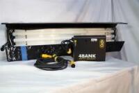 KINO 4 BANK BALLAST YELLOW W/ HEADER CABLE and 4' 4 BANK KINO HOUSING and BULB HARNESS