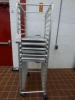 Lot of Sheet Pan Racks with Sheet Pans