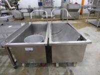 Lot of Stainless Steel Rolling Tubs