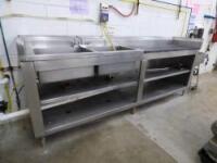 Stainless Steel Counter with Double Sink and Hand Sink