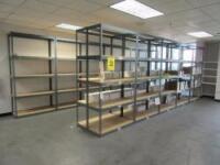 LOT (23) SECTIONS OF METAL SHELVING)