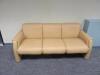LOT SOFA, (3) CHAIRS, 4' X 4' COFFEE TABLE, WITH GLASS TOP, 24" X 24" END TABLE WITH GLASS TOP, 54" X 17" SOFA TABLE WITH GLASS TOP - 2