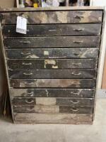 Lot Steel Parts Bin with Contents