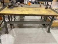 Lot Industrial Steel Work Table and Vise