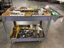 Lot Rubbermaid Rolling Cart with Contents
