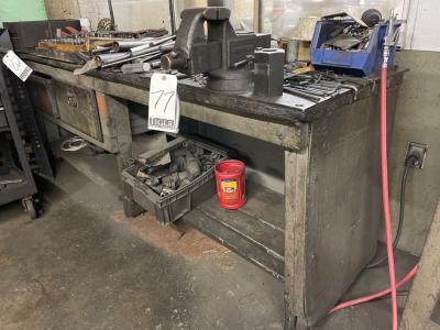 Lot Work Table with Contents