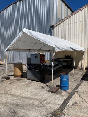 Lot (2) Outdoor Canopies, (4) Picnic Tables