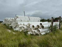 Lot Row of Large PVC Piping, Assorted Sizes