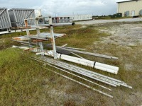 Lot Material Rack w/ Aluminum, PVC, & Stainless Steel Pipes