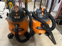 Lot (2) Ridgid Wet/Dry Vacs