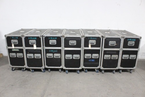 Lot (13) iSolution IM-575S iSpot Moving Head Lights in Wheeled Cases