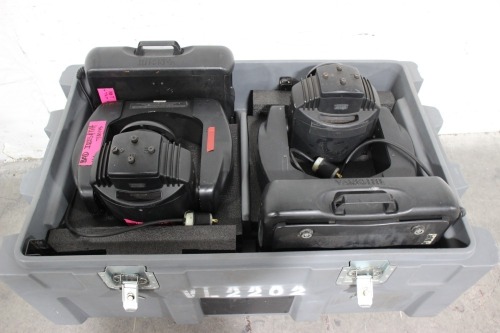 Lot (2) VariLite VL2202 Moving Head Spot Lights in Wheeled Hard Case