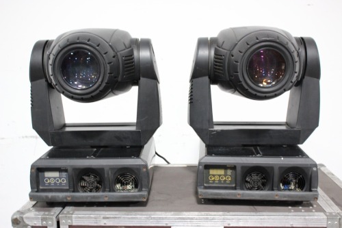 Lot (2) Martin MAC 2000 Profile Moving Head Lights in Wheeled Case