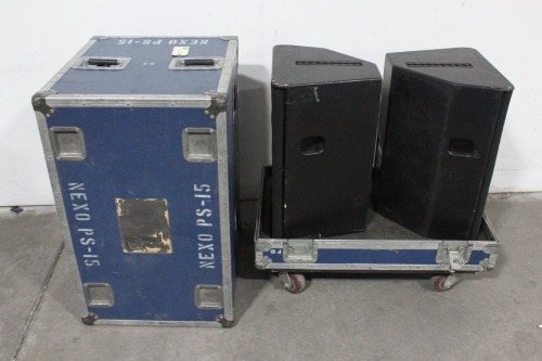 Lot (2) Nexo PS15 Passive/ Active Speaker w/ R&R Wheeled Hard Case