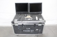 Custom Teleprompter Kit w/ (2) Sharp LC20S1U-B LCD Color TV Monitors, Pole Stand (33"-62") in Wheeled Hard Case