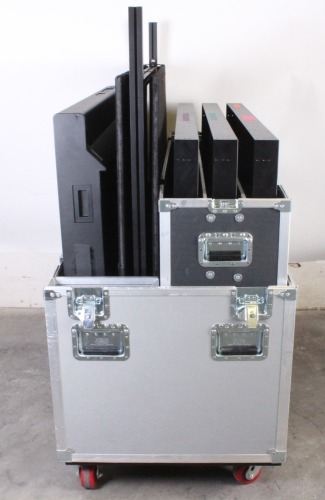 Eyes-Only Privacy LED Teleprompter Monitor System for 55-Inch Displays in Wheeled Road Case