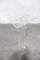 Clear Acrylic Table w/ 18" Square Base & 18" Diameter Round Top