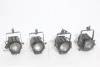 Lot (4) Strand Lighting Fresnel 6" Studio Lights w/ (4) C-Clamps, (4) Safety Cables & Gobo
