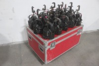Lot (14) ETC Source Four 750 Watt PAR Lights (Edison Connectors) w/ R&R Wheeled Hard Case