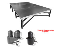Lot (3) SmartStage 8x12' Hexigrip Stages w/ (2) Fast Fold Frames 2'-3' Variable Height, (4) Single Nodes, (4) Double Nodes [REFURBISHED]