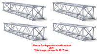 Lot (4) SmartStage TRB1610S Lighting/Box Truss 10' - 16"x16" Silver Aluminum, Node Connection - (TUV - SGS Certified) [BRAND NEW]
