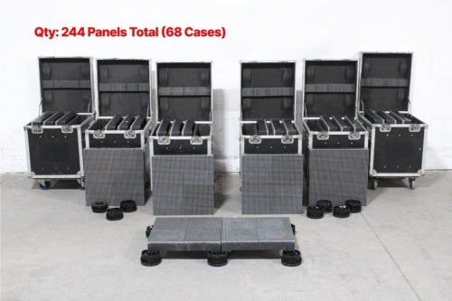 Lot (244) Uniview LED Dance Floor Package - 8.9mm Interactive Panels