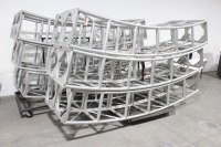 ITTC. International Theatrical Truss Corp. 40' Diameter 20.5" Silver Circle Truss w/ Wheeled Cart