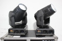 Lot (2) Martin MAC 2000 Wash XB Moving Head Lights in Wheeled Hard Case