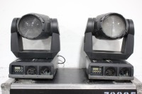 Lot (2) Martin MAC 2000 Wash XB Moving Head Lights in Wheeled Hard Case