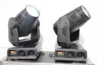 Lot (2) Martin MAC 2000 Wash XB Moving Head Lights in Wheeled Hard Case