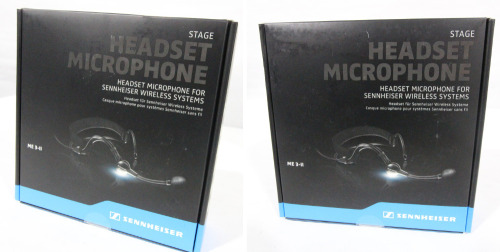 Lot (2) Sennheiser 508928 Professional ME 3 Cardioid Headset Microphone For Use With Wireless Systems