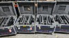 Lot (8) Dell U2410 WFP 24" Displays w/ Speakers, Mounts, Cables,PSUs Wheeled Cases - 2