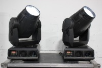 Lot (2) Martin MAC 2000 Wash XB Moving Head Lights in Wheeled Hard Case