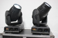Lot (2) Martin MAC 2000 Wash XB Moving Head Lights in Wheeled Hard Case
