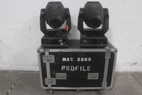 Lot (2) Martin MAC 2000E Profile II Moving Head Lights in Wheeled Case