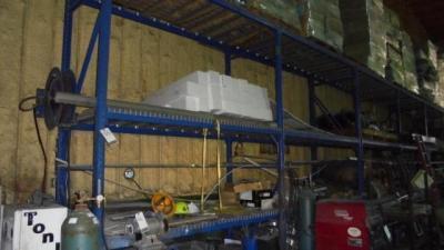 Lot Consisting of (8) Sections of Pallet Racking and Assorted Metal on Shelves