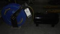 Lot Consisting of Goodyear Hose Reel W/ Hose and Portable Air Tank