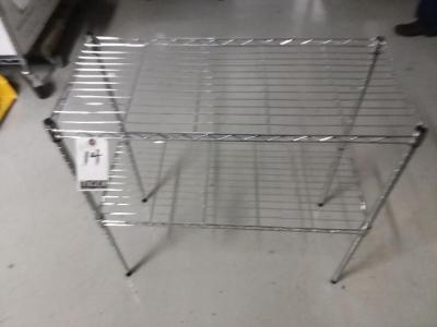 Stationary Stainless Steel Metro Rack w 2 Shelves 29in H x 30in W
