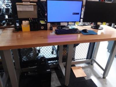 Work Table w/ Wood Top H36in L 72in D 25in w/ Computer