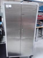 Upright Storage Cabinet on Wheels H 72in x L 36in x D 18in Contentsincludedincludes Attached Dry Erase Board