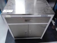 Storage Cart on Wheels w/Stainless Steel Tops H 35in x W 28in x D 18in w/Contents